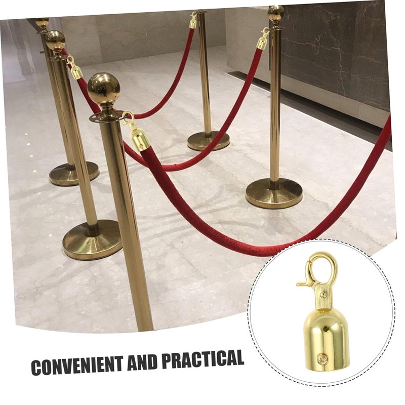 6pcs Black Rope End Caps for Crowd Control Stanchions Easy Installation Queue Management - Image 3